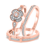 Photo of Hurst 1/2 ct tw. Diamond Fancy Cluster Trio Set 10K Rose Gold [BT203R-C000]