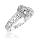 Photo of Zoey 3/4 ct tw. Diamond Oval Cluster Trio Set 14K White Gold [BT208WE-C000]