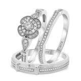 Photo of Hurst 1/2 ct tw. Diamond Fancy Cluster Trio Set 10K White Gold [BT203W-C000]