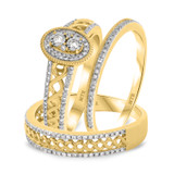 Photo of Zoey 3/4 ct tw. Diamond Oval Cluster Trio Set 10K Yellow Gold [BT208Y-C000]
