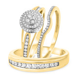 Photo of Sinead 3/4 ct tw. Diamond Round Cluster Trio Set 10K Yellow Gold [BT430Y-C000]