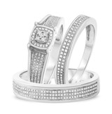 Photo of Casey 1/2 ct tw. Diamond Fancy Cluster Trio Set 10K White Gold [BT429W-C000]