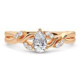 Photo of Zelda 1 3/8 ct tw. Lab Grown Diamond Pear Solitaire Bridal Set 14K Rose Gold [BT5878RE-M070]