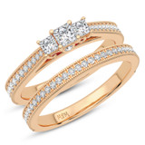 Photo of Annemarie 1 1/4 ct tw. Lab Grown Diamond Princess Solitaire Bridal Set 14K Rose Gold [BR5894R-C000]