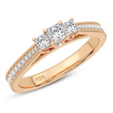 Photo of Annemarie 1 1/4 ct tw. Lab Grown Diamond Princess Solitaire Bridal Set 14K Rose Gold [BT5894RE-C000]