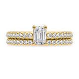 Photo of Zaila 2 ct tw. Lab Grown Diamond Emerald Solitaire Bridal Set 14K Yellow Solid Gold [BR5889Y-N090]