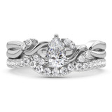 Photo of Zelda 1 3/8 ct tw. Lab Grown Diamond Pear Solitaire Bridal Set 14K White Gold [BR5878W-M070]