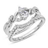 Photo of Zelda 1 3/8 ct tw. Lab Grown Diamond Pear Solitaire Bridal Set 14K White Gold [BR5878W-M070]