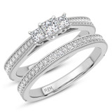 Photo of Annemarie 1 1/4 ct tw. Lab Grown Diamond Princess Solitaire Bridal Set 14K White Gold [BR5894W-C000]