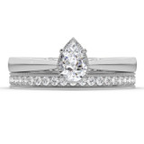 Photo of Killian 1 1/2 ct tw. Lab Grown Diamond Pear Solitaire Bridal Set 14K White Gold [BR5886W-M090]