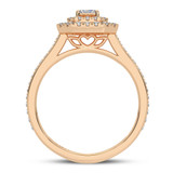 Photo of Nalda 2 ct tw. Lab Grown Diamond Emerald Solitaire Bridal Set 14K Rose Gold [BT5891RE-N070]