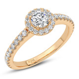 Photo of Valens 2 ct tw. Lab Grown Diamond Round Solitaire Bridal Set 14K Rose Gold [BT5875RE-L070]