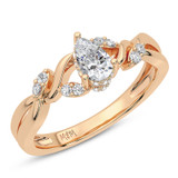 Photo of Zelda 7/8 ct tw. Lab Grown Diamond Pear Solitaire Engagement Ring 14K Rose Gold [BT5878RE-M070]