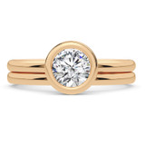 Photo of Sakura 3/4 ct tw. Lab Grown Diamond Round Solitaire Bridal Set 14K Rose Gold [BR5899R-L070]