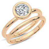 Photo of Sakura 3/4 ct tw. Lab Grown Diamond Round Solitaire Bridal Set 14K Rose Gold [BR5899R-L070]