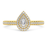 Photo of Kemina 3/4 ct tw. Lab Grown Diamond Pear Solitaire Engagement Ring 14K Yellow Gold [BT5884YE-C000]