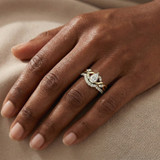 Photo of Zelda 1 3/8 ct tw. Lab Grown Diamond Pear Solitaire Bridal Set 14K Yellow Gold [BR5878Y-M070]