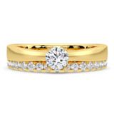 Photo of Ofu 1 1/2 ct tw. Lab Grown Diamond Round Solitaire Bridal Set 14K Yellow Gold [BR5872Y-L070]