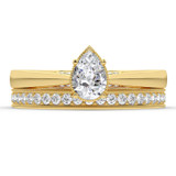 Photo of Killian 1 1/2 ct tw. Lab Grown Diamond Pear Solitaire Bridal Set 14K Yellow Gold [BR5886Y-M090]