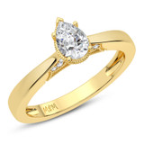 Photo of Killian 1 1/2 ct tw. Lab Grown Diamond Pear Solitaire Bridal Set 14K Yellow Gold [BT5886YE-M090]
