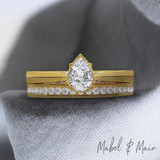Photo of Killian 1 1/2 ct tw. Lab Grown Diamond Pear Solitaire Bridal Set 14K Yellow Gold [BR5886Y-M090]
