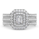 Photo of Nalda 2 ct tw. Lab Grown Diamond Emerald Solitaire Bridal Set 14K White Gold [BR5891W-N070]
