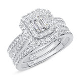 Photo of Nalda 2 ct tw. Lab Grown Diamond Emerald Solitaire Bridal Set 14K White Gold [BR5891W-N070]