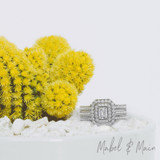 Photo of Nalda 2 ct tw. Lab Grown Diamond Emerald Solitaire Bridal Set 14K White Gold [BR5891W-N070]