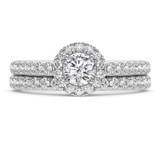 Photo of Valens 2 ct tw. Lab Grown Diamond Round Solitaire Bridal Set 14K White Gold [BR5875W-L070]