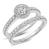 Photo of Valens 2 ct tw. Lab Grown Diamond Round Solitaire Bridal Set 14K White Gold [BR5875W-L070]
