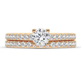 Photo of Qadir 1 7/8 ct tw. Lab Grown Diamond Round Solitaire Bridal Set 14K Rose Gold [BR5873R-L070]