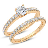 Photo of Qadir 1 7/8 ct tw. Lab Grown Diamond Round Solitaire Bridal Set 14K Rose Gold [BR5873R-L070]