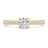 Photo of Kitana 2 ct tw. Lab Grown Diamond Round Solitaire Bridal Set 14K Yellow Gold [BT5883YE-L090]