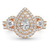 Photo of Rhiannon 2 1/2 ct tw. Lab Grown Diamond Pear Solitaire Bridal Set 14K Rose Gold [BR5887R-M070]