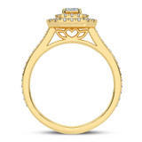 Photo of Nalda 2 ct tw. Lab Grown Diamond Emerald Solitaire Bridal Set 14K Yellow Gold [BT5891YE-N070]