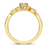 Photo of Zelda 7/8 ct tw. Lab Grown Diamond Pear Solitaire Engagement Ring 14K Yellow Gold [BT5878YE-M070]