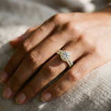 Photo of Valens 2 ct tw. Lab Grown Diamond Round Solitaire Bridal Set 14K Yellow Gold [BR5875Y-L070]