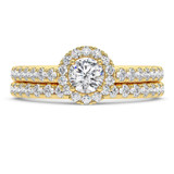 Photo of Valens 2 ct tw. Lab Grown Diamond Round Solitaire Bridal Set 14K Yellow Gold [BR5875Y-L070]