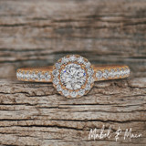 Photo of Valens 1 3/8 ct tw. Lab Grown Diamond Round Solitaire Engagement Ring 14K Rose Gold [BT5875RE-L070]