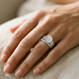 Photo of Chrissa 3 1/3 ct tw. Lab Grown Diamond Round Solitaire Bridal Set 14K White Gold [BR5879W-L070]