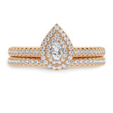 Photo of Kemina 1 1/10 ct tw. Lab Grown Diamond Pear Solitaire Bridal Set 14K Rose Gold [BR5884R-C000]