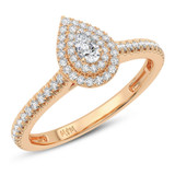 Photo of Kemina 1 1/10 ct tw. Lab Grown Diamond Pear Solitaire Bridal Set 14K Rose Gold [BT5884RE-C000]