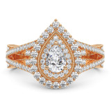 Photo of Sheba 1 1/2 ct tw. Lab Grown Diamond Pear Solitaire Engagement Ring 14K Rose Gold [BT5885RE-M060]