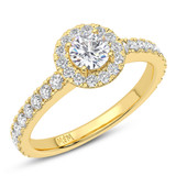 Photo of Ronika 1 1/2 ct tw. Lab Grown Diamond Round Solitaire Engagement Ring 14K Yellow Gold [BT5888YE-L070]