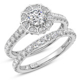 Photo of Matina 3 ct tw. Lab Grown Diamond Round Solitaire Bridal Set 14K White Gold [BR5892W-L090]