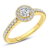 Photo of Valens 1 3/8 ct tw. Lab Grown Diamond Round Solitaire Engagement Ring 14K Yellow Gold [BT5875YE-L070]