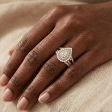 Photo of Sheba 2 ct tw. Lab Grown Diamond Pear Solitaire Bridal Set 14K Rose Gold [BR5885R-M060]