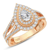 Photo of Sheba 2 ct tw. Lab Grown Diamond Pear Solitaire Bridal Set 14K Rose Gold [BT5885RE-M060]