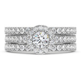 Photo of Ronika 2 7/8 ct tw. Lab Grown Diamond Round Solitaire Bridal Set 14K White Gold [BR5888W-L070]
