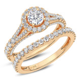 Photo of Maska 2 1/5 ct tw. Lab Grown Diamond Round Solitaire Bridal Set 14K Rose Gold [BR5877R-L070]